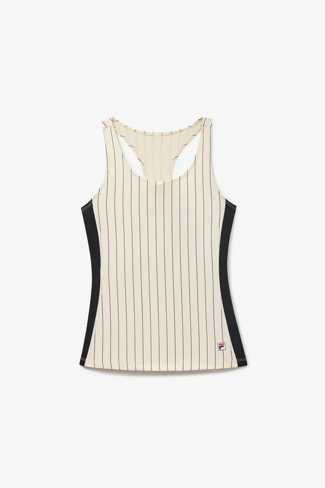 Tops and TShirts Women Fila Performance Iconic Racerback Tank 927 Angorablack Pinstripe