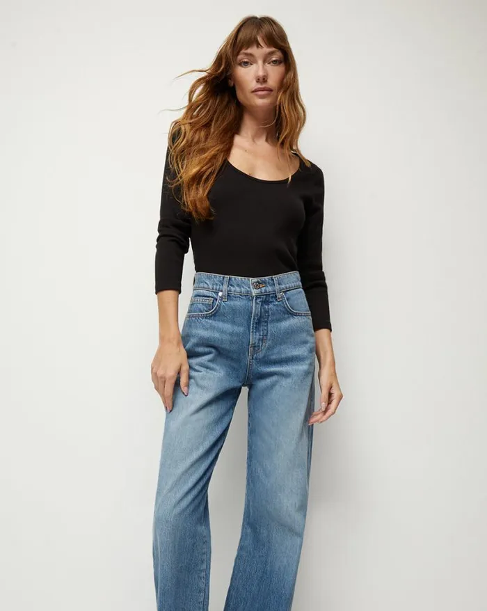Tops and Tees Shop Veronica Beard Calabra ScoopNeck Top Black