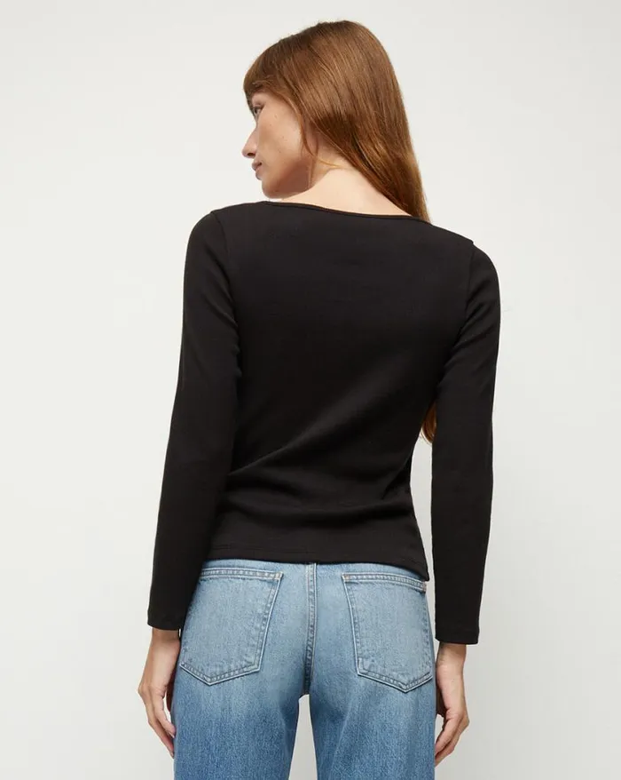 Tops and Tees Shop Veronica Beard Calabra ScoopNeck Top Black