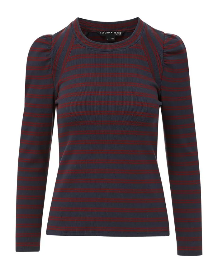 Tops and Tees Shop Veronica Beard Delano PuffSleeve Top Navysyrah