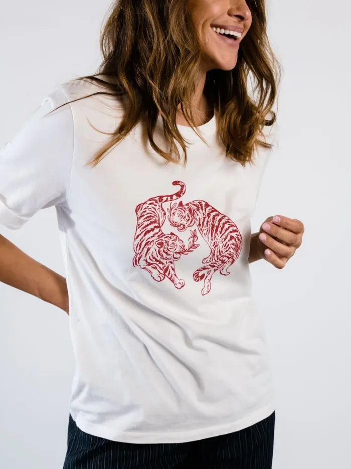 Tops Women Able Gloria Graphic Tee WhiteRed