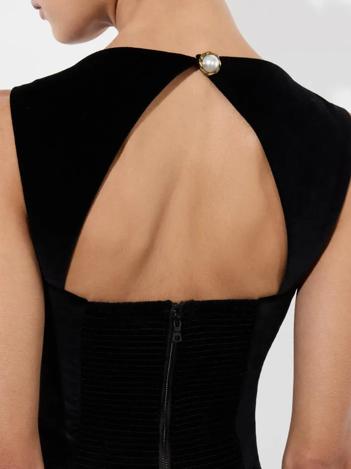 Tops Women Alice Olivia KERIA VELVET SLEEVELESS TOP Black