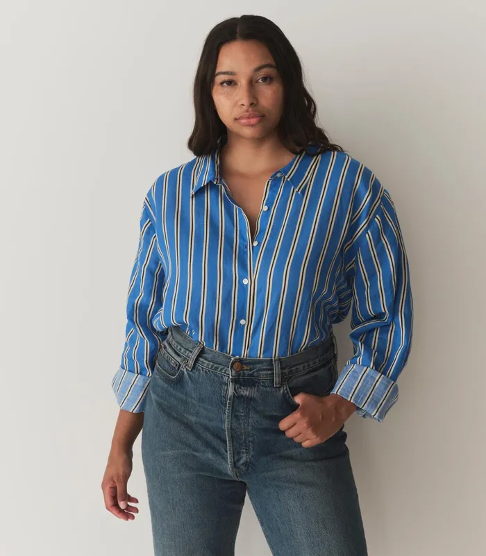 Tops Women DEN Remis Top Bleu Monaco Stripe Tops Women DEN Remis Top Bleu Monaco Stripe