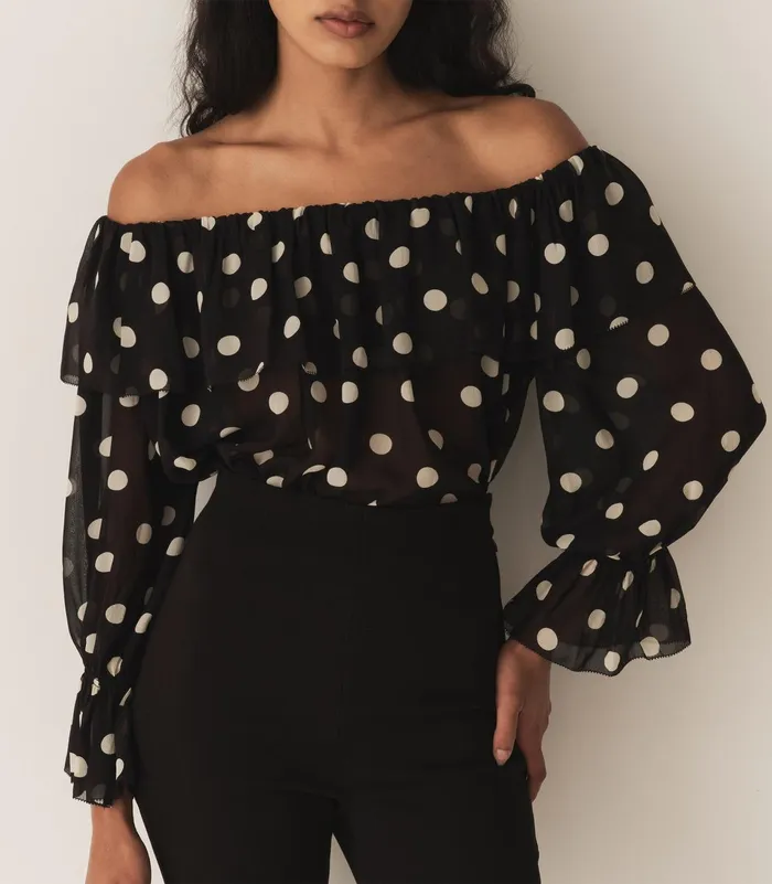 Tops Women DEN Vivian Top Solstice Sky Dot Tops Women DEN Vivian Top Solstice Sky Dot