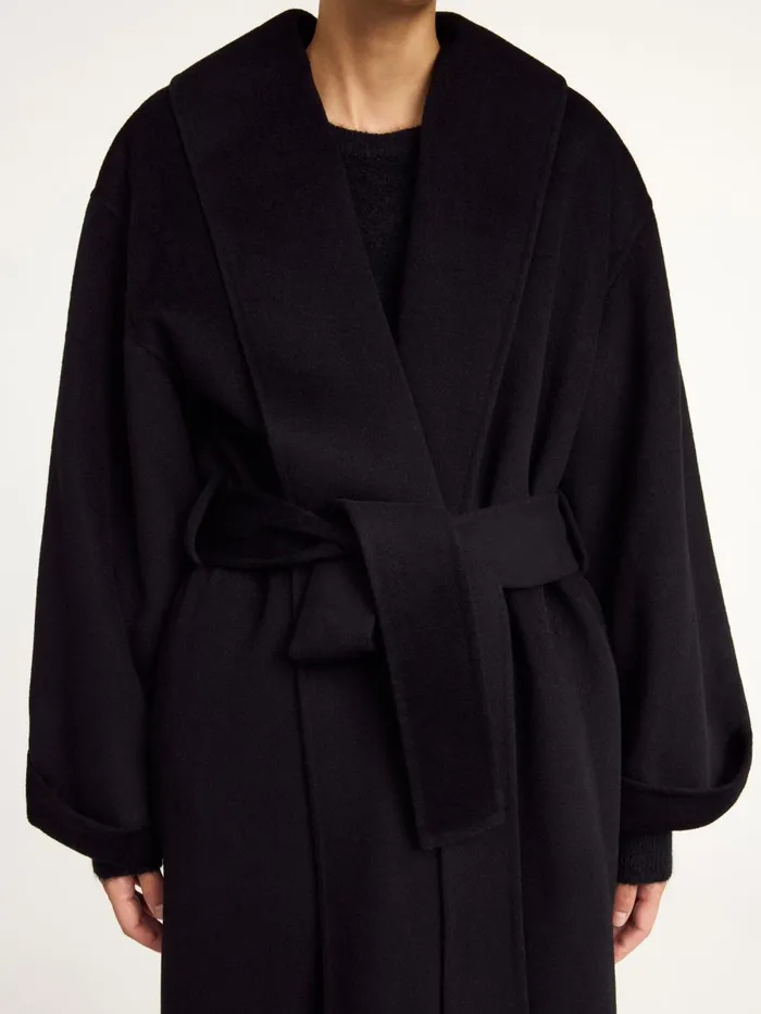 Trullem Wool Coat Black Women By Malene Birger Coats and Jackets