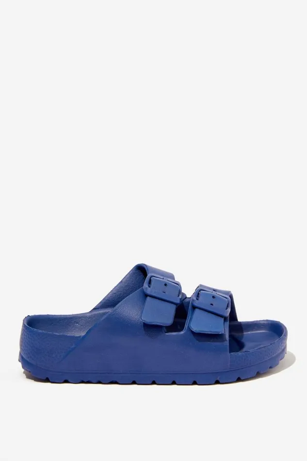Twin Strap Slide In The Navy GirlsBoys Cotton On Flats and Sandals