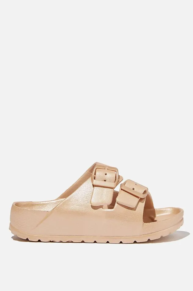 Twin Strap Slide Matte Rose Gold 2 GirlsBoys Cotton On Flats and Sandals Twin Strap Slide Matte Rose Gold 2 GirlsBoys Cotton On Flats and Sandals