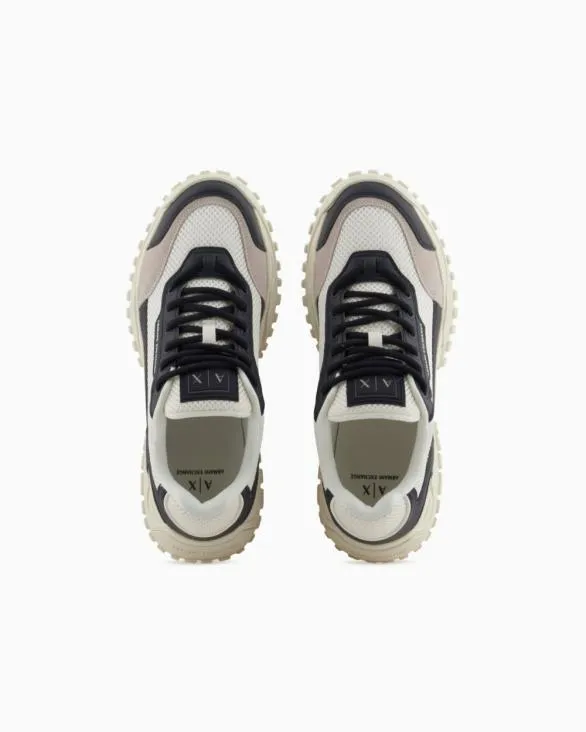 Twotone Sneakers With Grip Sole Navyblue Men Armani Sneakers Twotone Sneakers With Grip Sole Navyblue Men Armani Sneakers