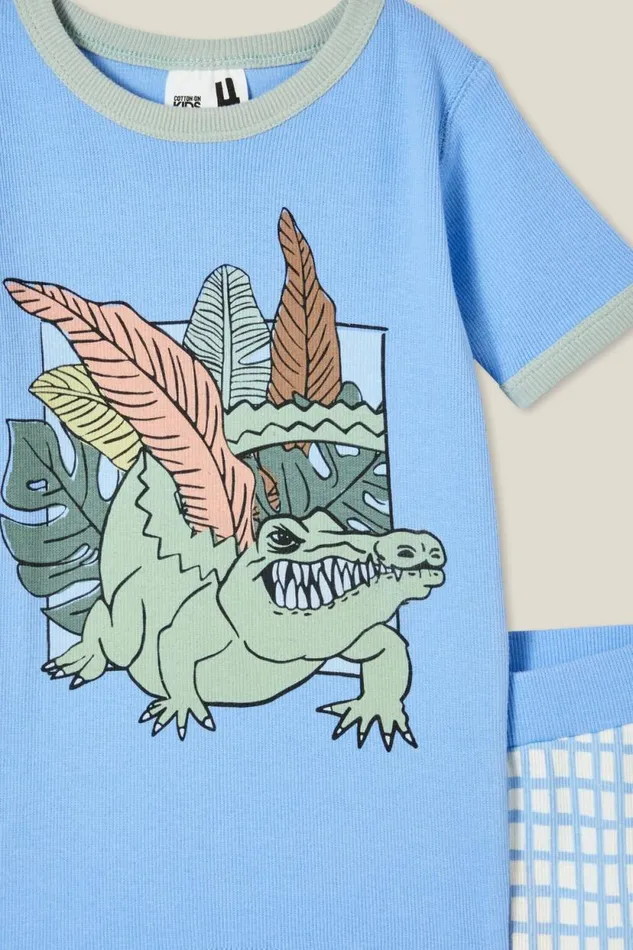 Tyler Short Sleeve Pyjama Set Dusk Bluealligator Palms GirlsBoys Cotton On Sleepwear Tyler Short Sleeve Pyjama Set Dusk Bluealligator Palms GirlsBoys Cotton On Sleepwear