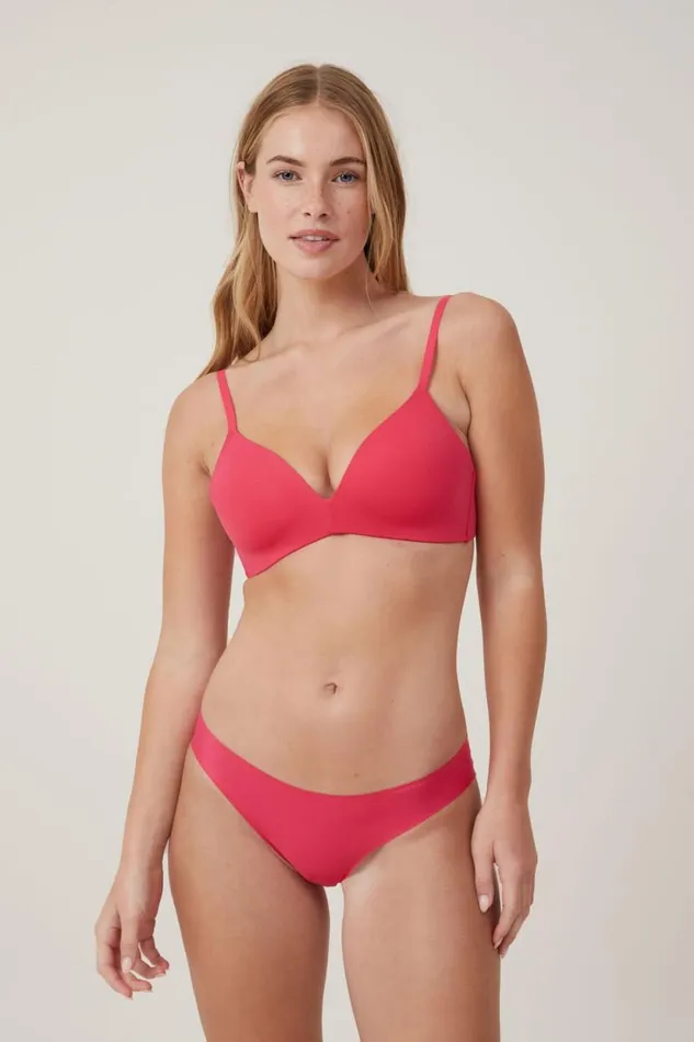 Ultimate Comfort Wirefree TShirt Bra Rose Red Women Cotton On Bras