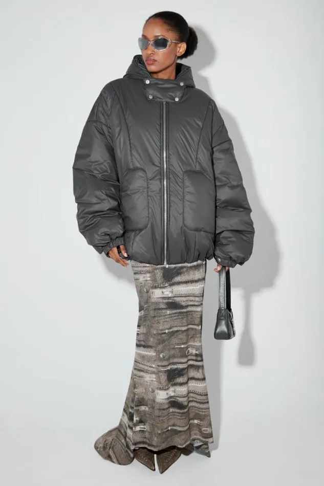 Ultra Fine Nylon Sculptural Puffer Space Grey Women MISBHV Outerwear