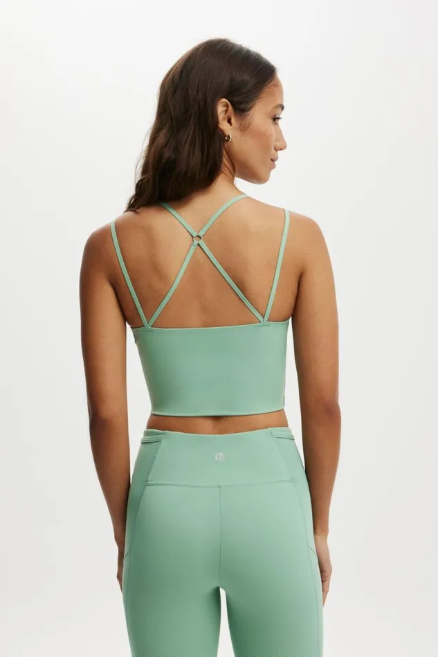 Ultra Luxe Bonded Strappy Back Tank Malachite Green Women Cotton On Tops