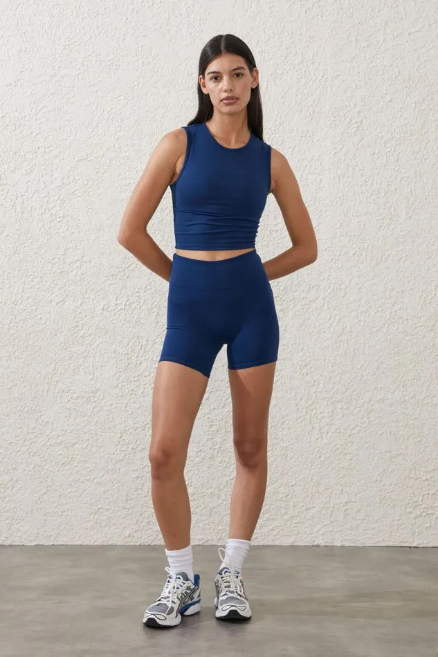 Ultra Soft Twist Bike Short Navy Peony Women Cotton On Shorts