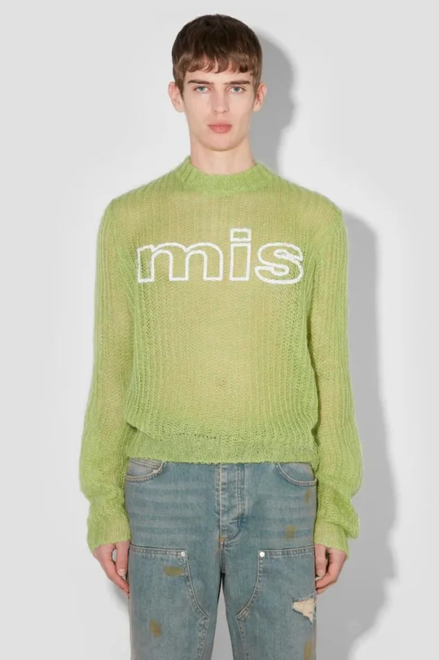 Unbrushed Mohair Open Knit Lime Men MISBHV Knitwear