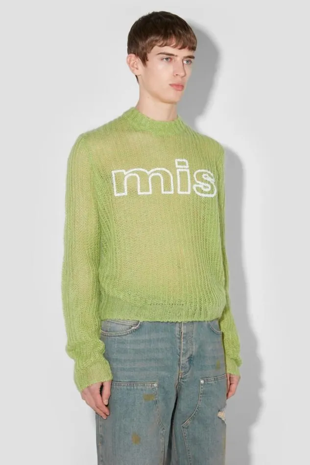 Unbrushed Mohair Open Knit Lime Men MISBHV Knitwear
