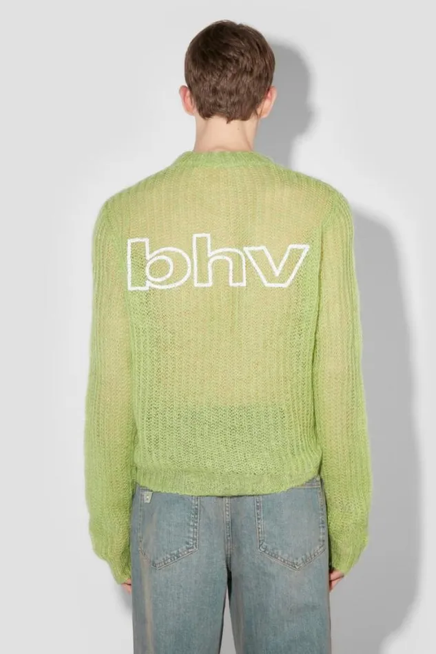 Unbrushed Mohair Open Knit Lime Men MISBHV Knitwear