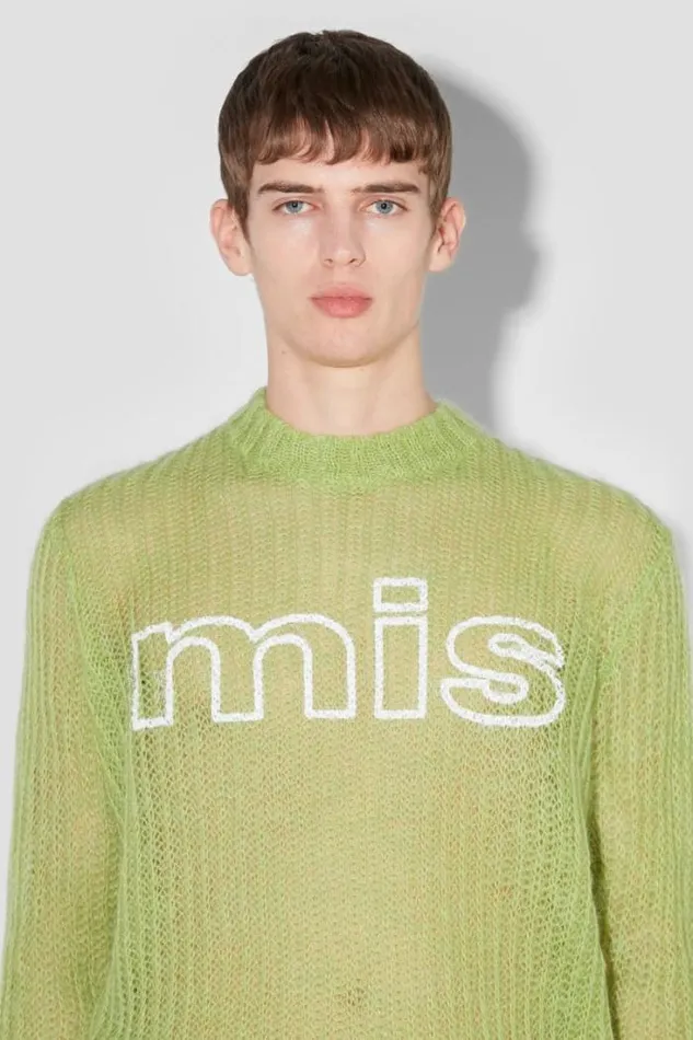 Unbrushed Mohair Open Knit Lime Men MISBHV Knitwear