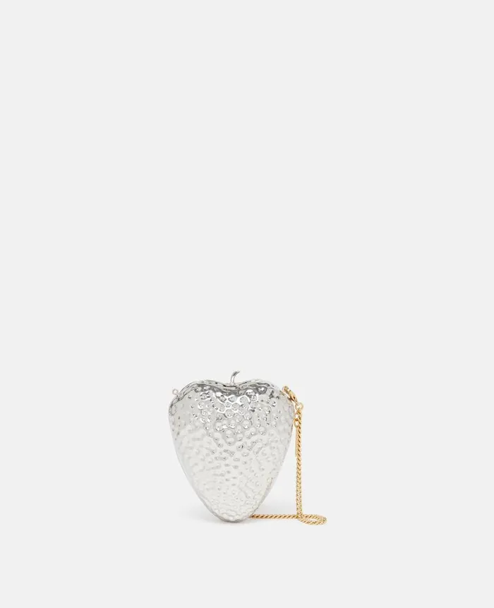 Unisex Bags Stella McCartney StrawberryShaped DoubleChromatic Brass Clutch Palladiumgold Unisex Bags Stella McCartney StrawberryShaped DoubleChromatic Brass Clutch Palladiumgold