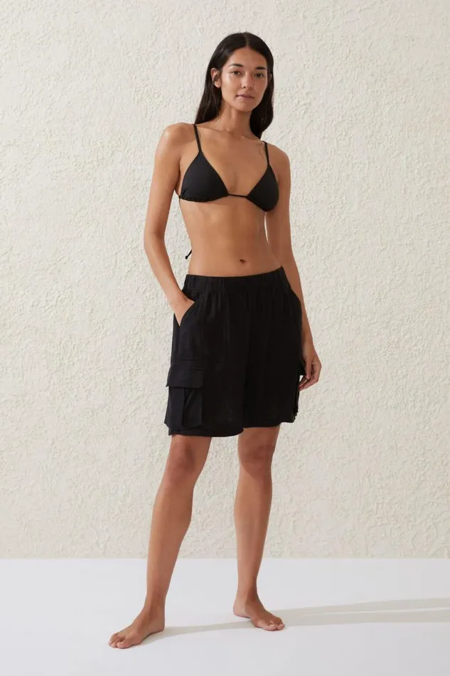 Utility Longline Beach Short Black Women Cotton On Shorts