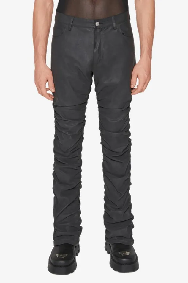 Vegan Leather Ruched Trousers Black Men MISBHV Trousers