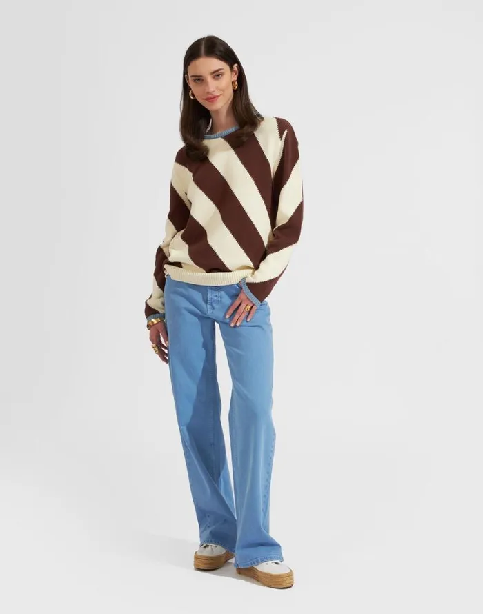 Veneziana Sweater Chocolate Women La Double J Knitwear Veneziana Sweater Chocolate Women La Double J Knitwear