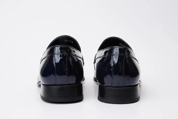 Vinci Leather Dress Shoes The Dodoma Navy Patent Leather Loafer Shoe 8211 Men