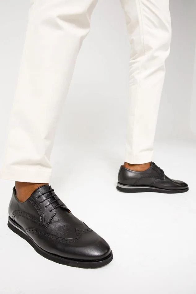 Vinci Leather Dress Shoes The Molise Black Wingtip Semi Brogue Derby Shoe 8211 Men