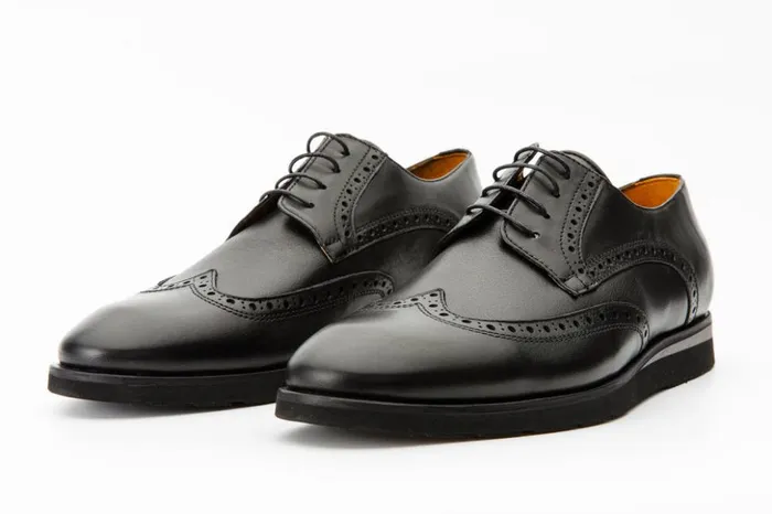 Vinci Leather Dress Shoes The Molise Black Wingtip Semi Brogue Derby Shoe 8211 Men