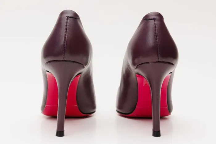 Vinci Leather Heels The Maneadero Dark Purple Leather Pump Fuchsia Sole Shoe 8211 Women