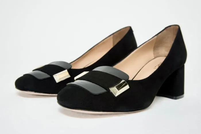 Vinci Leather Heels The Olney Black Suede Leather Block Heel Pump Shoe 8211 Women
