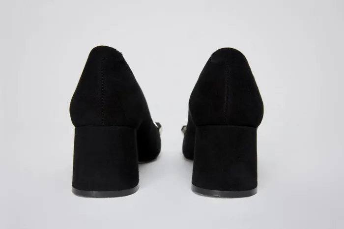 Vinci Leather Heels The Olney Black Suede Leather Block Heel Pump Shoe 8211 Women
