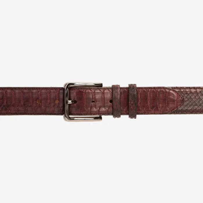 Vinci Leather Leather Belts The Boss Burgundy Python Sneak Leather Leather Belt 8211 Men