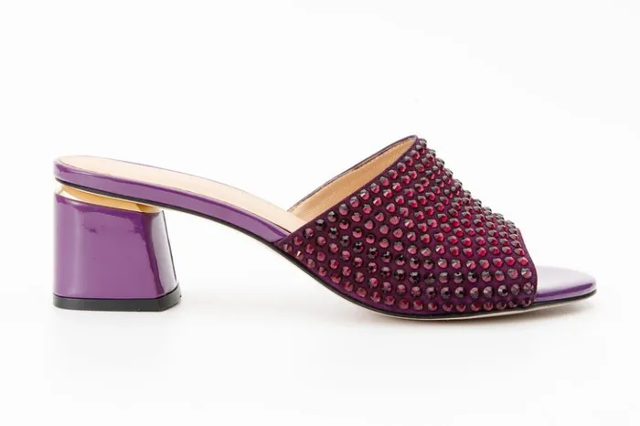 Vinci Leather Sandals The Ailano Purple Glitter Leather Sandal 8211 Women