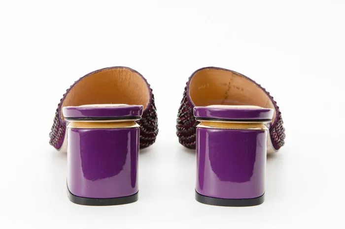 Vinci Leather Sandals The Ailano Purple Glitter Leather Sandal 8211 Women