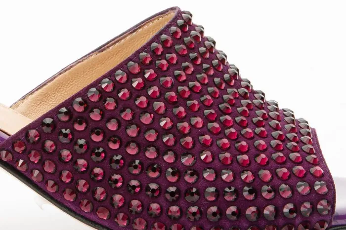 Vinci Leather Sandals The Ailano Purple Glitter Leather Sandal 8211 Women