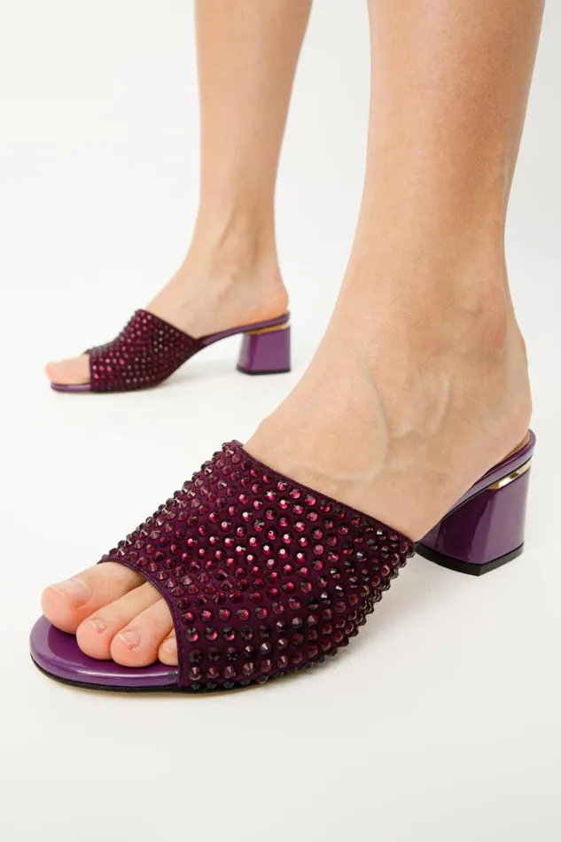 Vinci Leather Sandals The Ailano Purple Glitter Leather Sandal 8211 Women