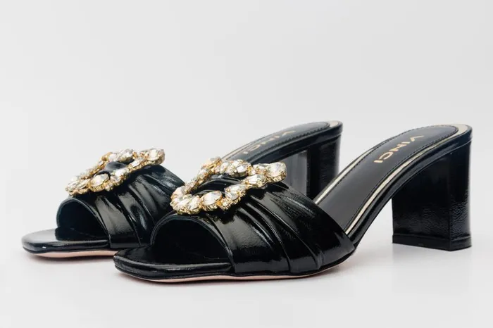 Vinci Leather Sandals The Micro Black Leather Sandal 8211 Women