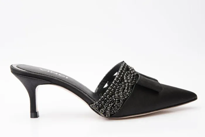 Vinci Leather Sandals The Volga Black Leather Kitten Heel Pointy Toe Sandal 8211 Women