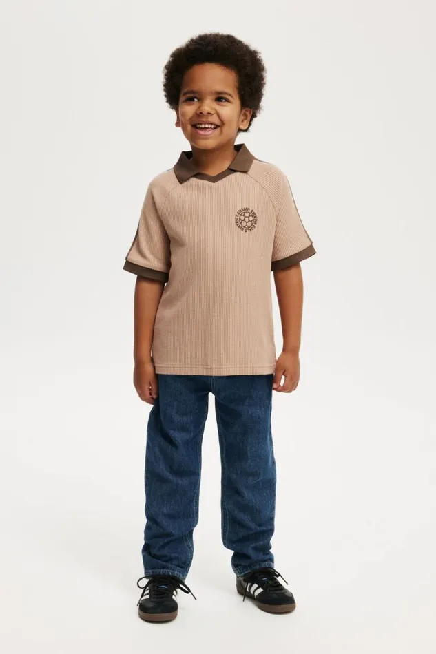 Walker Waffle Sport Polo Taupy Brownhot Choccy Boys Cotton On Tops and TShirts Walker Waffle Sport Polo Taupy Brownhot Choccy Boys Cotton On Tops and TShirts