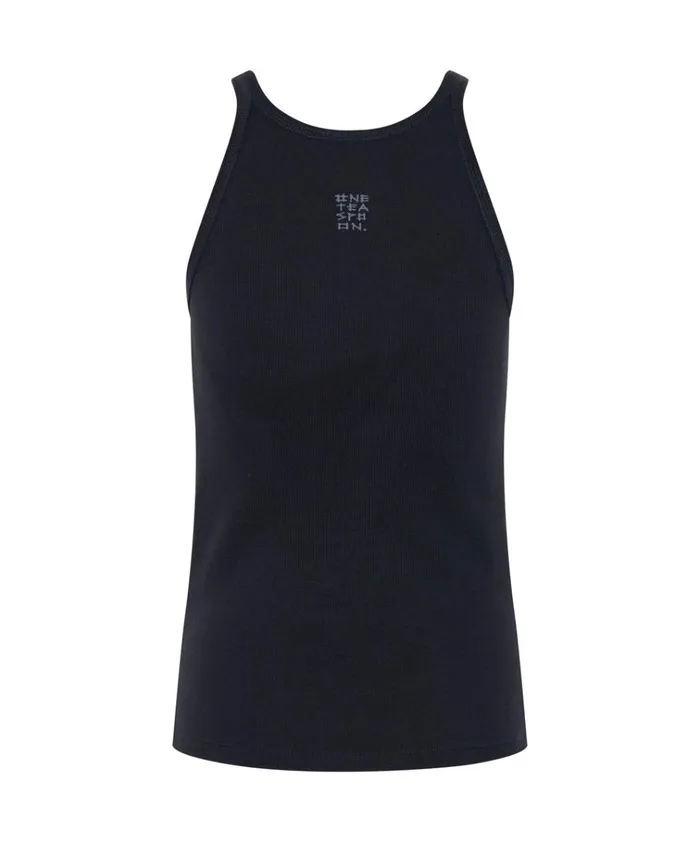 WASHED BLACK LOGO SINGLET Women One Teaspoon Tees and Tanks WASHED BLACK LOGO SINGLET Women One Teaspoon Tees and Tanks