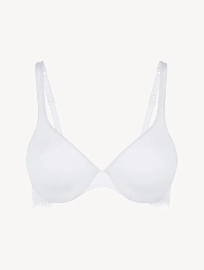 White Lace And Cotton Underwired Bra Lingerie La Perla Tshirt