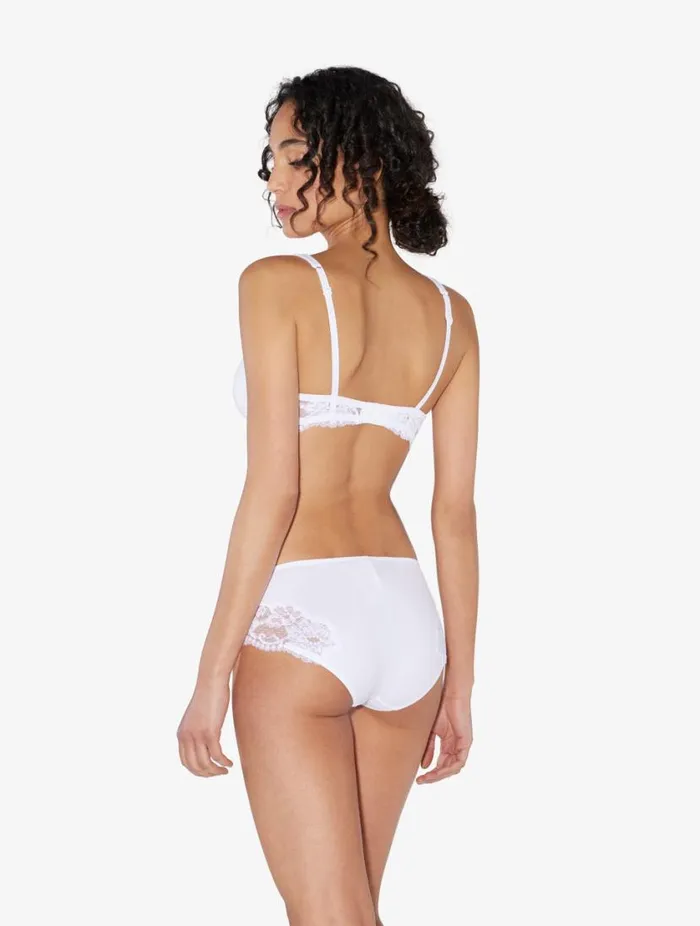 White Lace And Cotton Underwired Bra Lingerie La Perla Tshirt