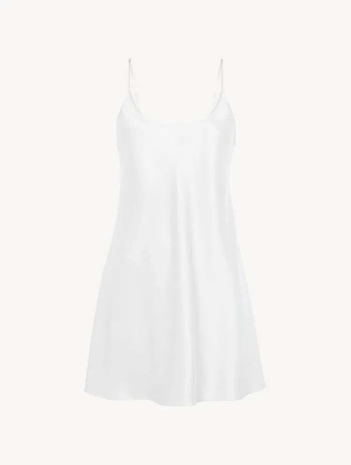 White Silk Short Slip Sleepwear La Perla Slips and Dresses