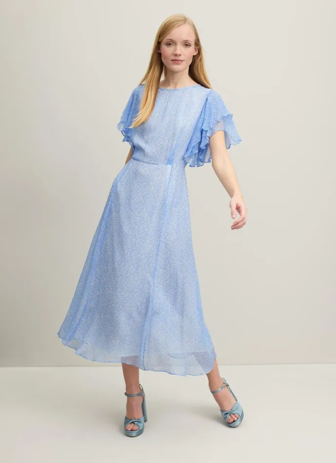 Women Agnes Blue Mini Wiggle Print Georgette Dress Light Blue LKBennett Dresses Women Agnes Blue Mini Wiggle Print Georgette Dress Light Blue LKBennett Dresses