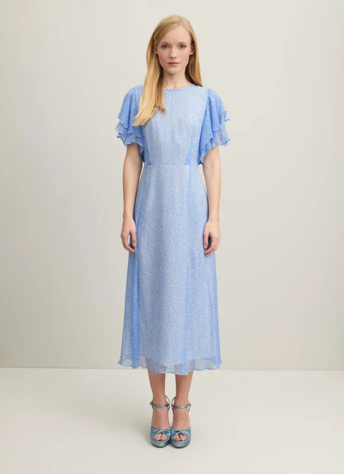 Women Agnes Blue Mini Wiggle Print Georgette Dress Light Blue LKBennett Dresses Women Agnes Blue Mini Wiggle Print Georgette Dress Light Blue LKBennett Dresses