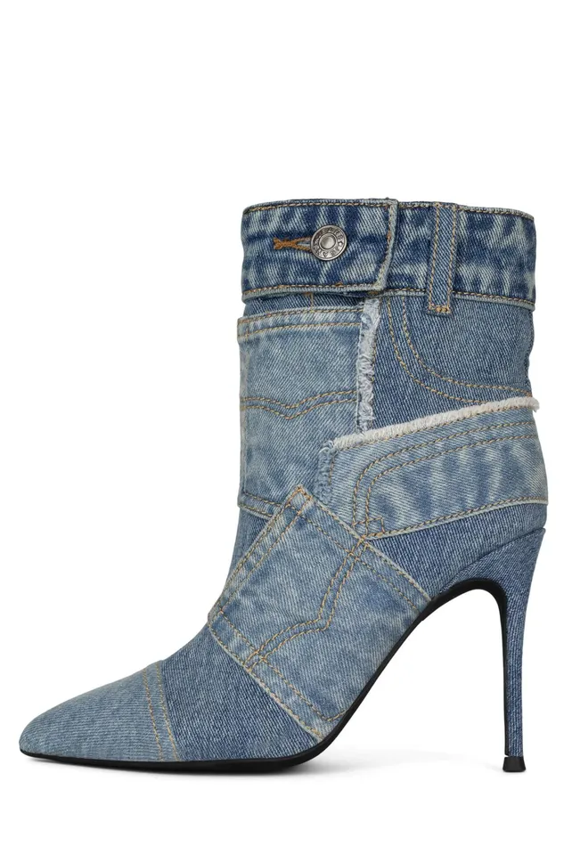 Women Ankle To Mid Jeffrey Campbell DENIMOUS Blue Denim Multi