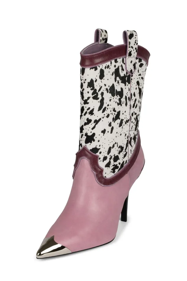 Women Ankle To Mid Jeffrey Campbell ELPASOF Purple Cb White Black Hair
