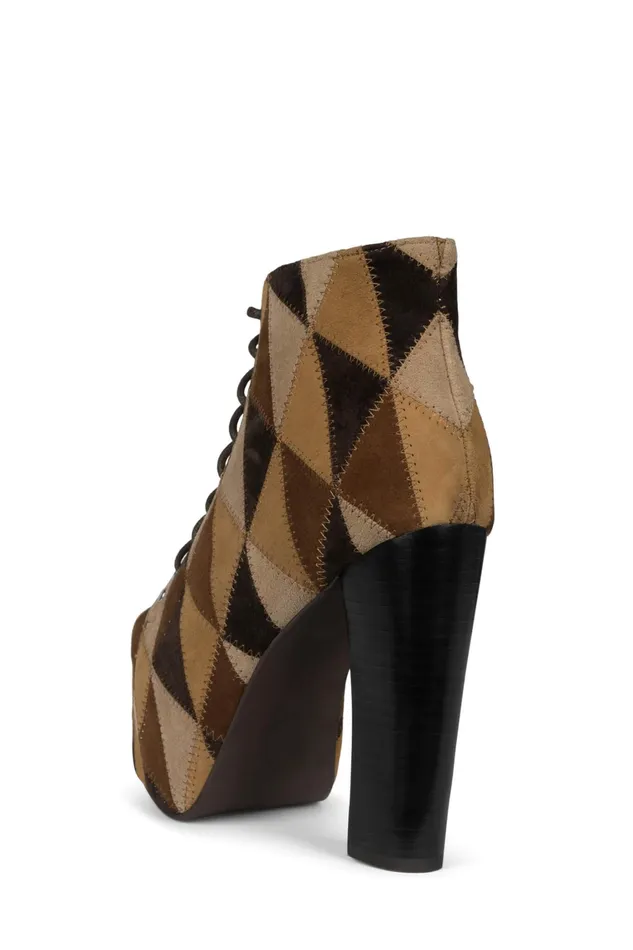 Women Ankle To Mid Jeffrey Campbell LITAPW Tan Suede Multi