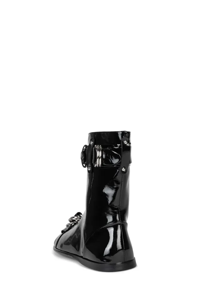 Women Ankle To Mid Jeffrey Campbell PRIZE Black Crinkle Patent