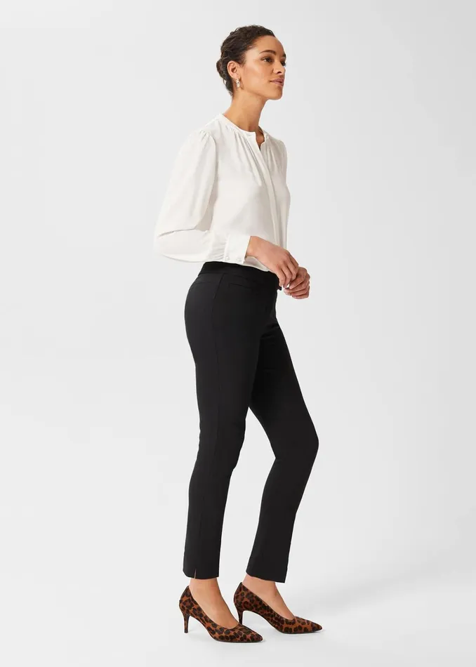 Women Annie Slim Trousers With Stretch Black Hobbs Trousers
